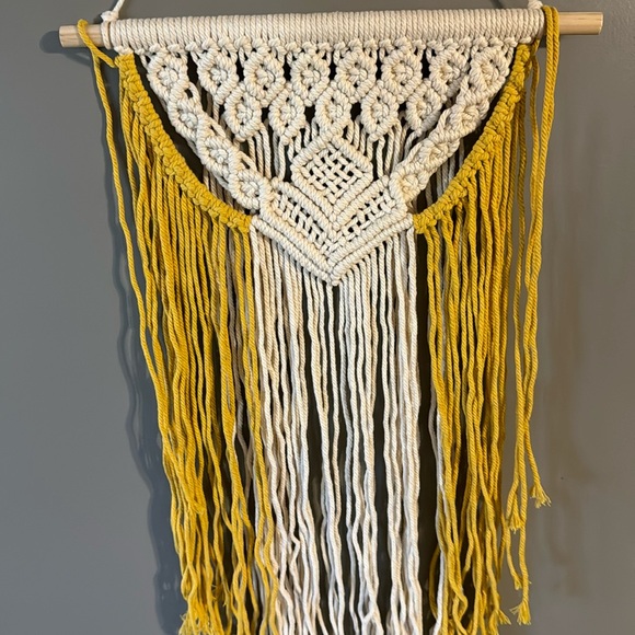 Other - Yellow and cream macrame decor piece